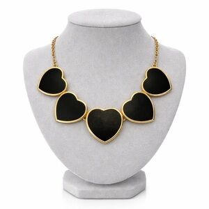 Gold and Black Heart Necklace